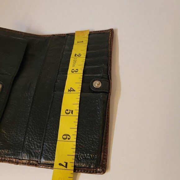 Brighton Dark Brown Leather Check Book Wallet Vintage - Picture 9 of 10